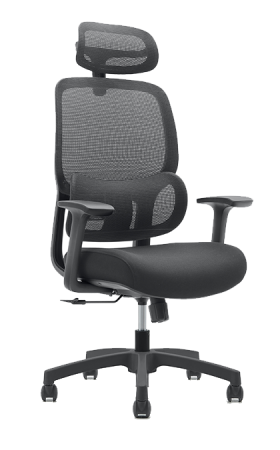 Double-back Design Mesh Chair with Knob-adjustable Lumbar Support